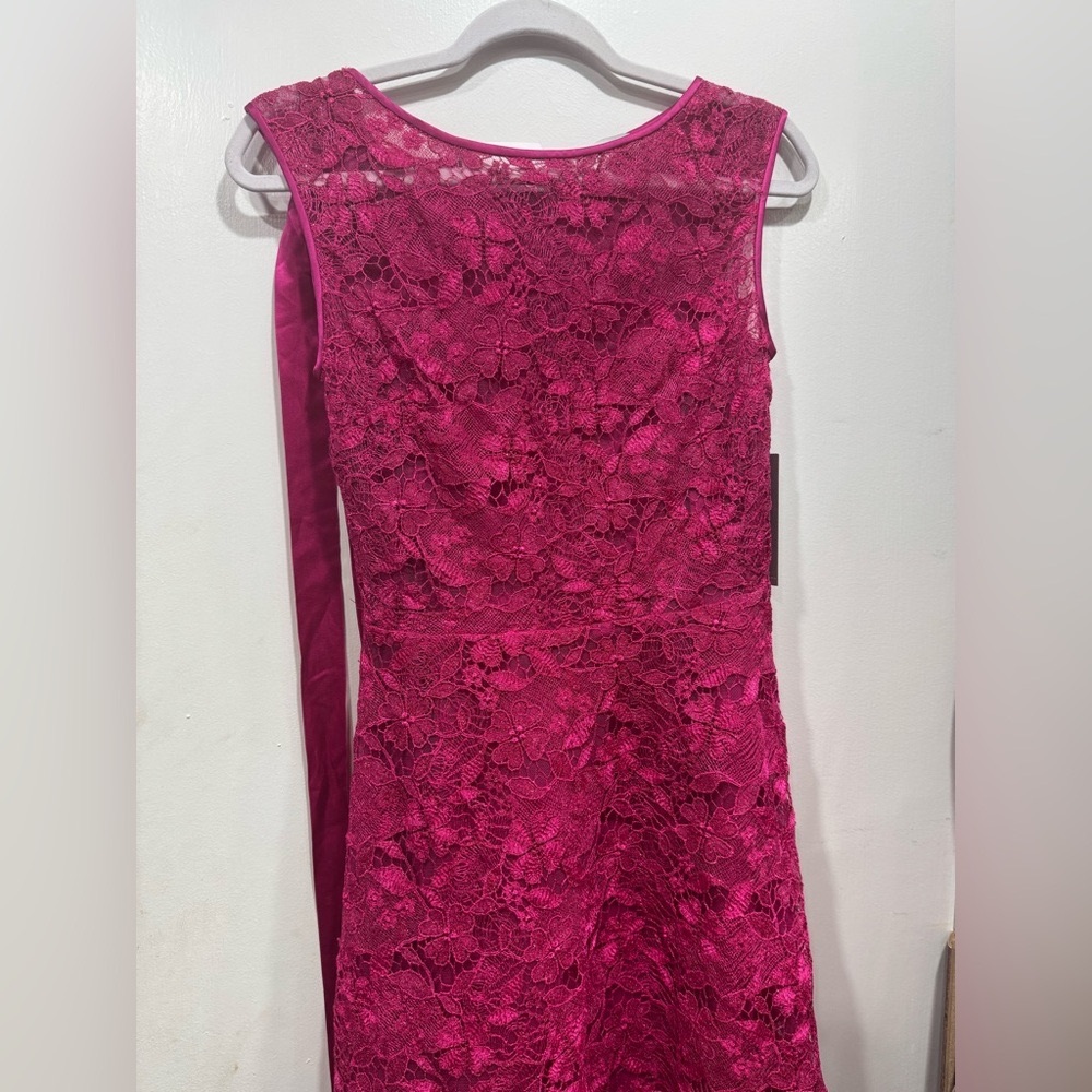 Teri Jon Fuchsia Floral Lace Dress